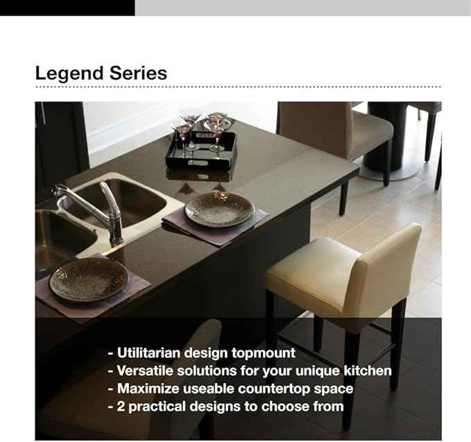 Houzer Legend 33 inch Stainless Steel Topmount 4-hole 80/20 Double Small Left Bowl Kitchen Sink with Strainer - LHD-3322-1