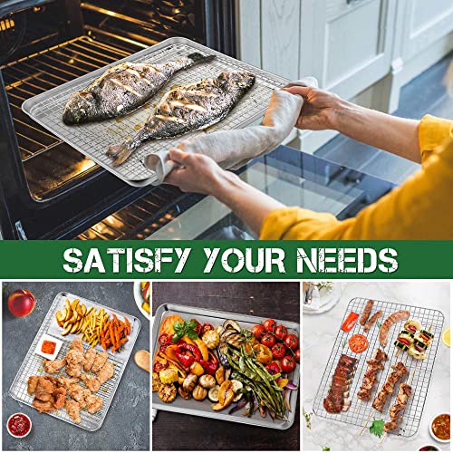 12.5 Inch Toaster Oven Pan Tray with Wire Rack (12.5 Inch)
