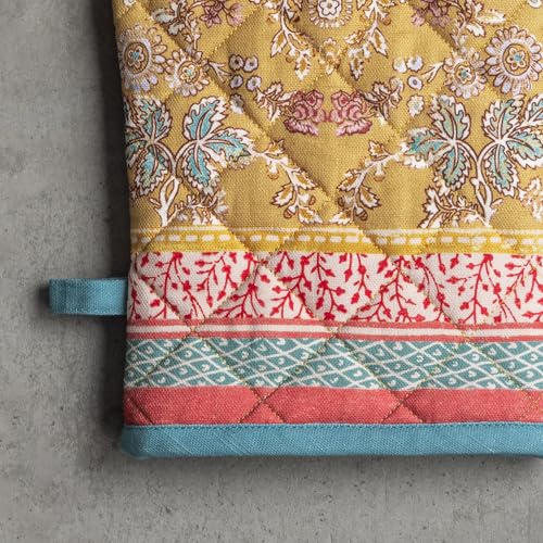 100% Cotton Oven Mitt & Pot Holder Set (001 - Marquise / 7.5" x 13" & 8" x 8" (Oven Mitt & Pot Holder))
