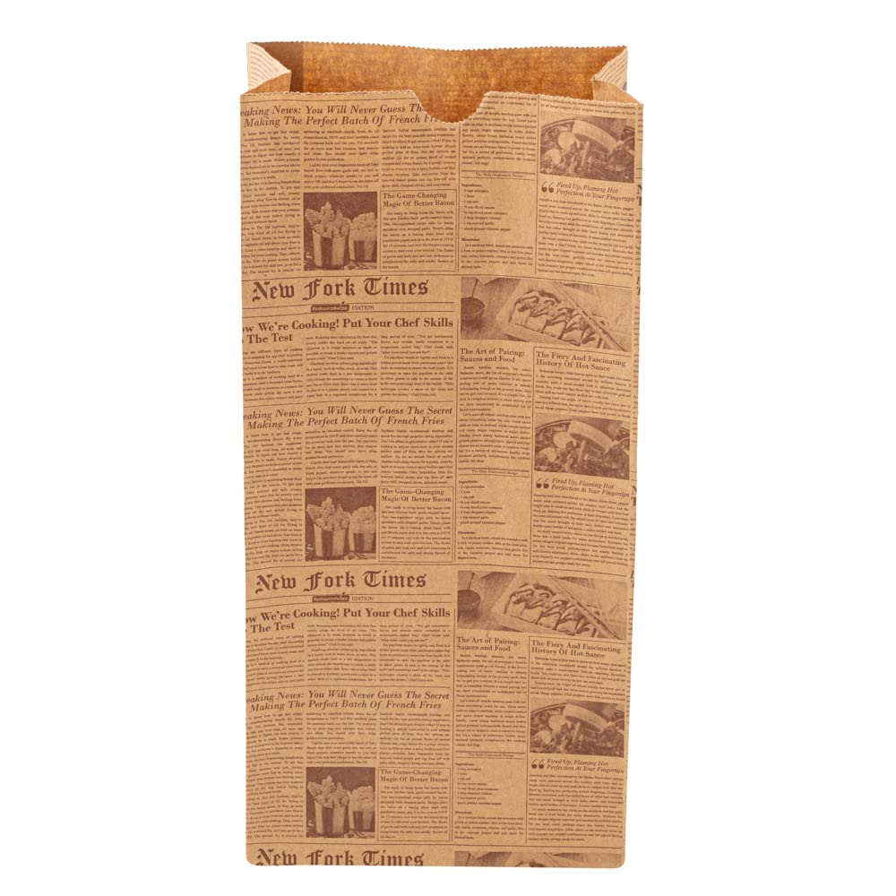 Bag Tek 8 Lb Disposable Lunch Bags 100 Sturdy Take Out Bags (8 lb / Kraft Newsprint)
