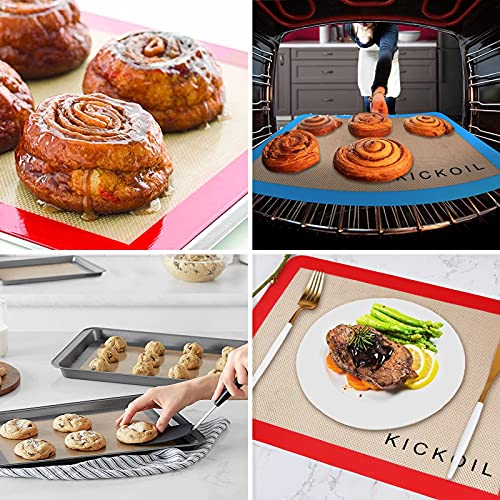 Silicone Baking Mats Set of 3 (2 Half Sheet + 1 Quarter Sheet)