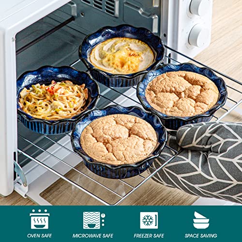 Ceramic Mini Pie Pans Set of 6 (Blue)