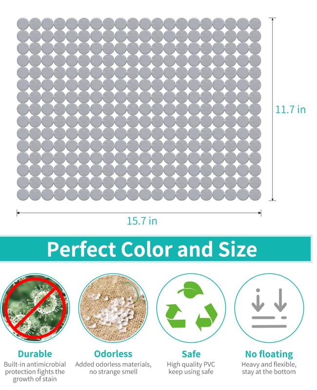 2 Pack Kitchen Sink Mat (Solid Grey)