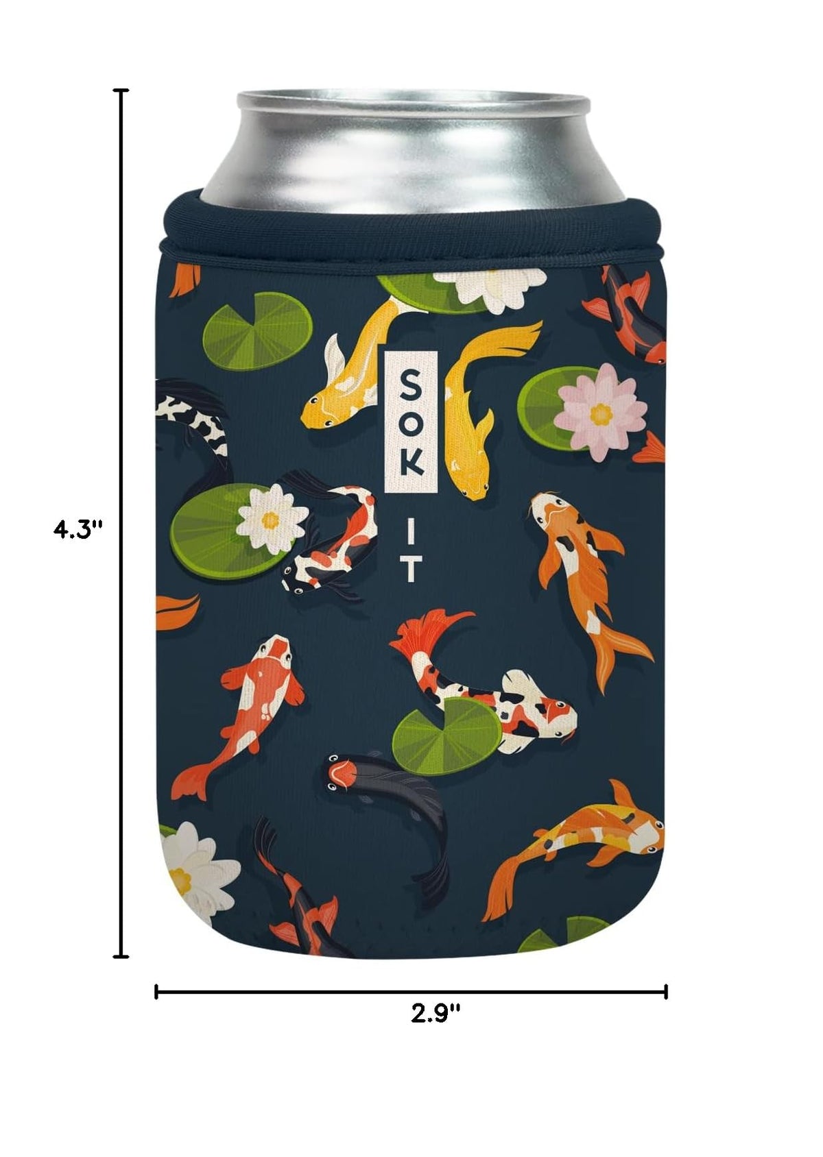 CanSok Sleeve for Beer & Soda Insulated Neoprene Cover (Koi Garden / 12oz Can Sleeve)