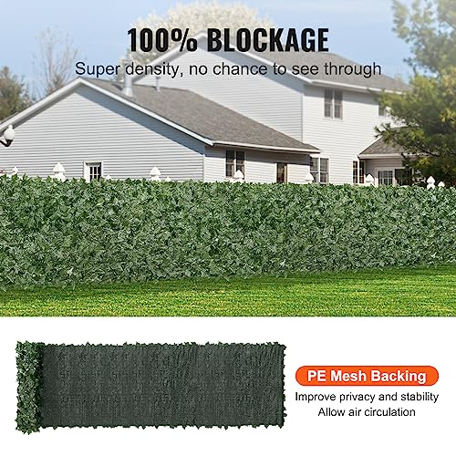 Artificial Ivy Privacy Fence Screen (Ivy with Green Mesh Backing / 39 x 198 inch)