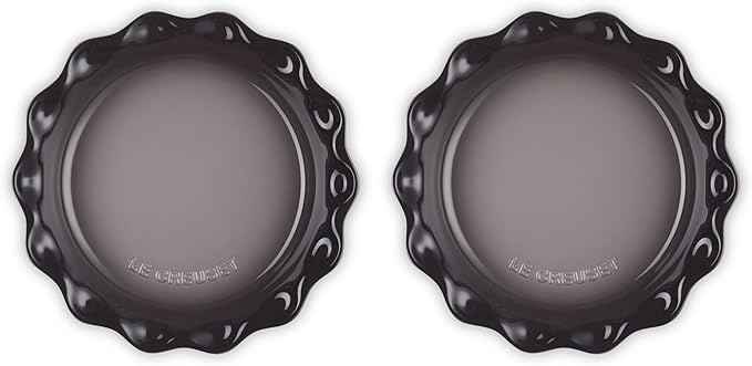 Le Creuset Stoneware Set of 2 Heritage Fluted Pie Dish, 9", Oyster