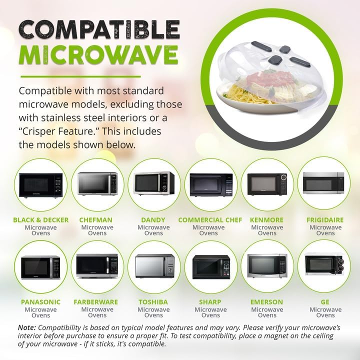 Magnetic Microwave Splatter Cover for Food (Graphite)