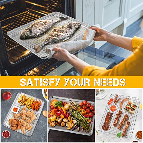 12.5 Inch Toaster Oven Pan Tray with Wire Rack (12.5 Inch)