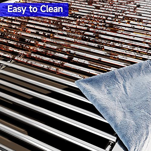 19.5/17.5/17" Grill Cooking Grates Replacement for Weber Genesis 300 Series, Genesis E310 E320 S310 S320 Replacement Parts for Weber 7528/7524, 304 Stainless Steel Grids, Set of 2, 19.5 Inch (19.5"D x 25.5"W)