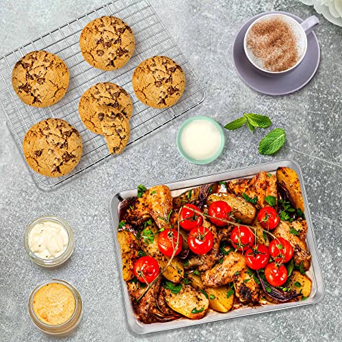 10.4 Inch Toaster Oven Pan Tray with Wire Rack (10.4 Inch)