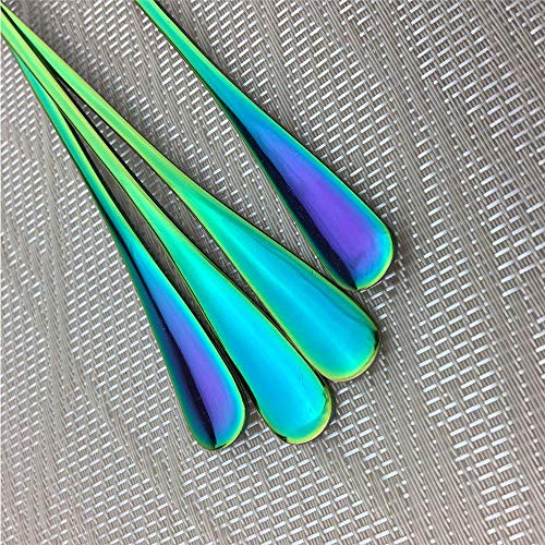 10 Piece Long Handle Iced Tea Spoon (10 Pieces Rainbow)
