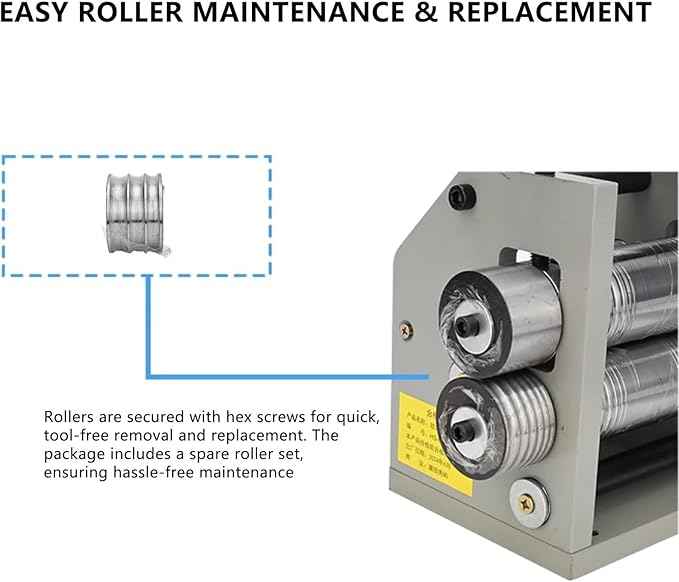 4-in-1 Rolling Mill, 2/"50mm Jewelry Rolling Mill with Hand Crank, Rolls Gold/Silver/Brass/Copper into Sheet, Square/Half-Round/Round Wires (Multi-Size) | 0.03-6.5mm Press Thickness