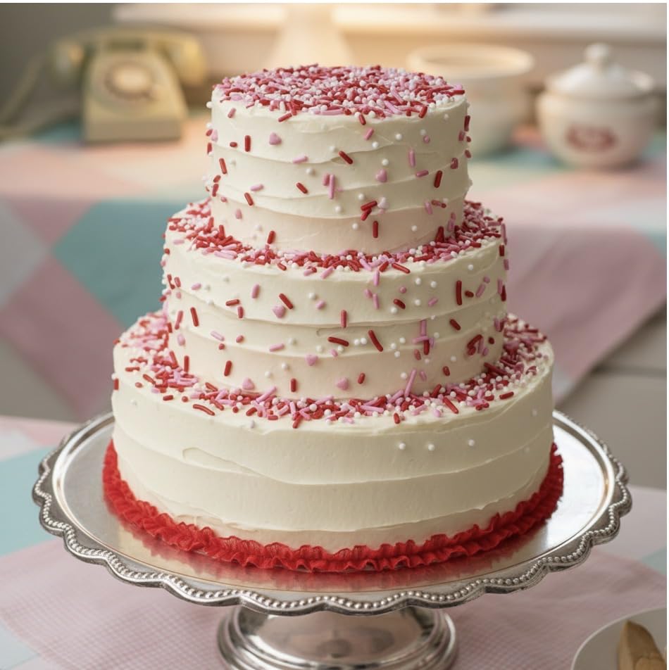 Valentine Sprinkles for Baking (White, pink, red)