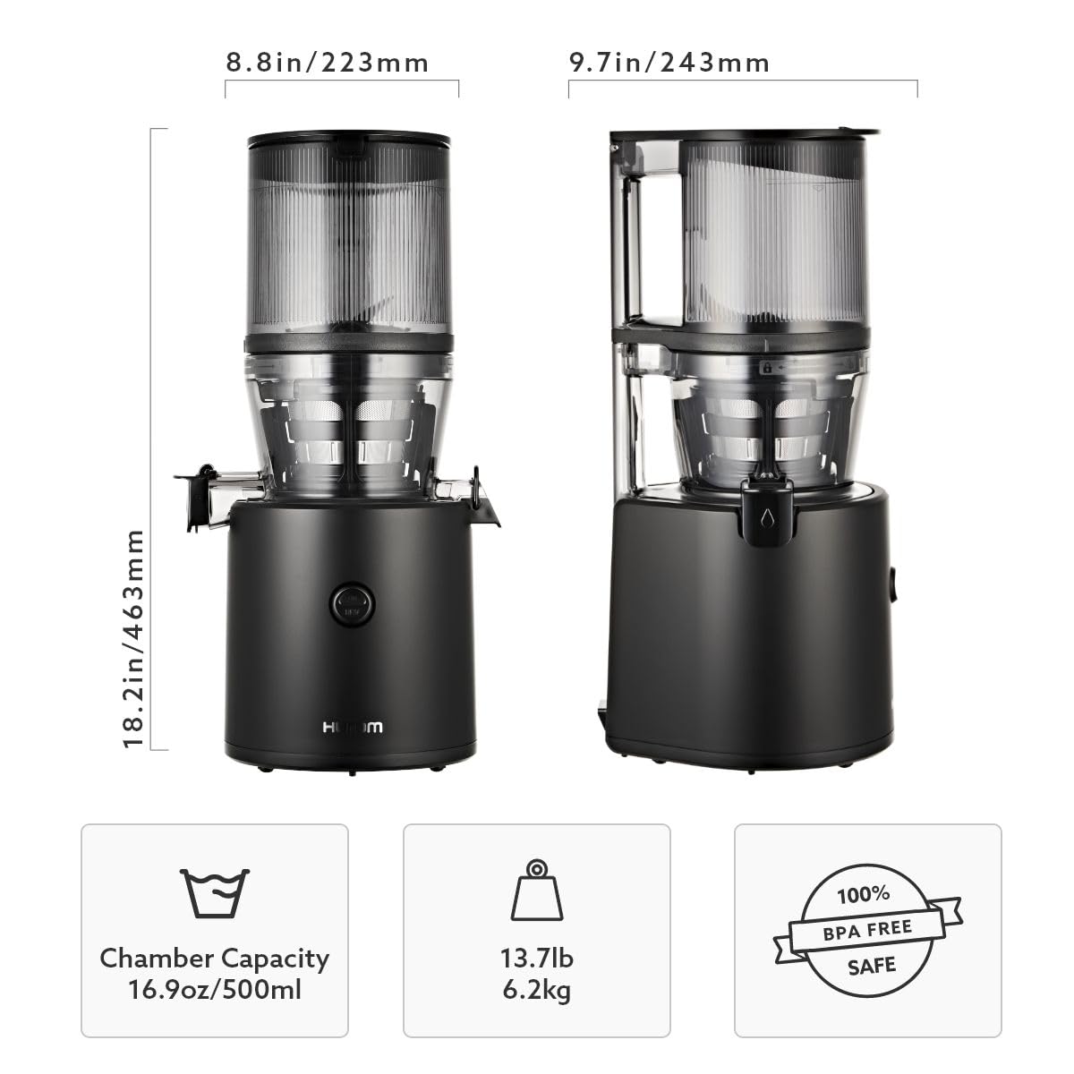 H320 Cold Press Juicer Machine (Black Slow Juicer)