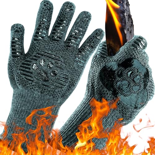 Lengthen BBQ Gloves (Bear Paw- Dark Grey / Long)