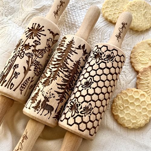 WILD 3 mini Embossed Rolling Pin Set with Bees