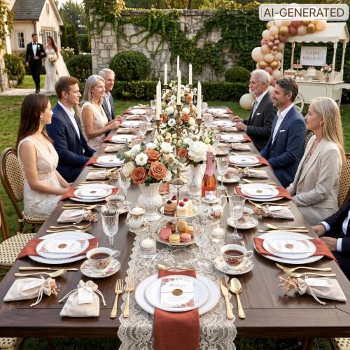 100PCS White Plates with Gold Trim (Gold / 100 count)