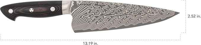 HENCKELS 8-inch Chef's Knife, Premium Quality, German Engineered, Informed by 100+ Years of Mastery, Stainless Steel, Dishwasher Safe, Black/Brown