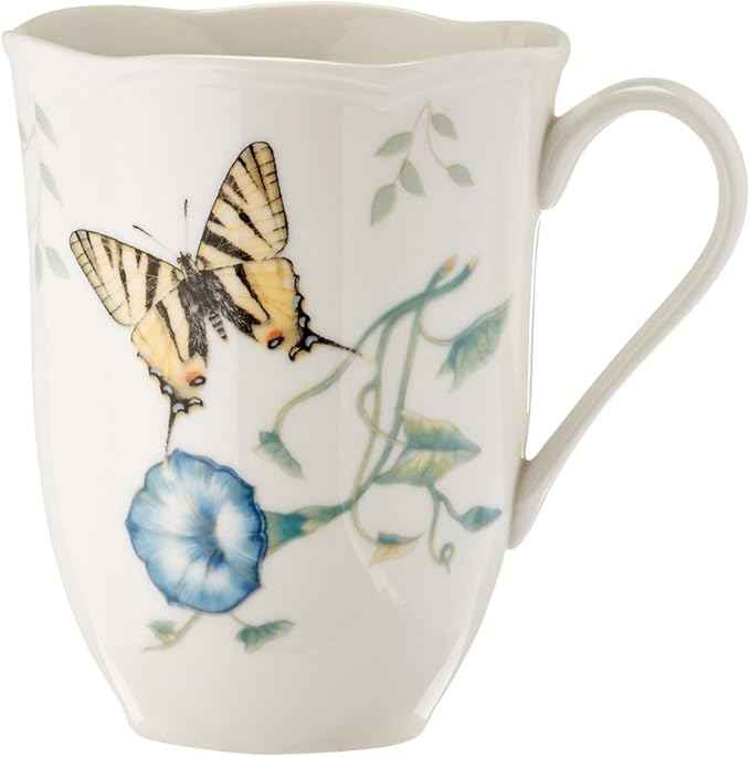 Lenox Dinnerware Set, Butterfly Meadow 18-Piece Set, Service For 6, White Porcelain, Butterfly And Flower Designs, Plates And Bowls Sets, Dishwasher Safe, Home & Kitchen (18 Pieces, Assorted)