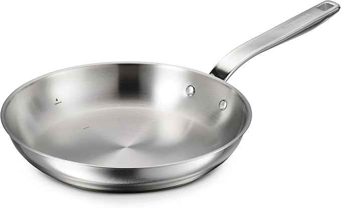 Tramontina Tempo Tri-Ply Base Stainless Steel 10-Inch Frying Pan, Induction-Ready Skillet, Oven-Safe, Dishwasher-Safe