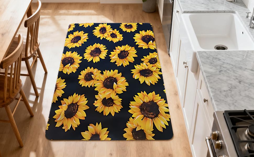 Sunflower Dish Drying Mat (47" x 47")