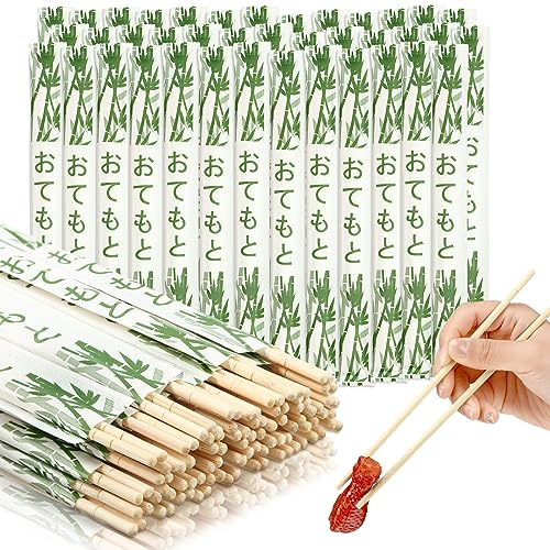 1000 Pairs Disposable Bamboo Chopsticks Sleeved Separated (Bamboo)
