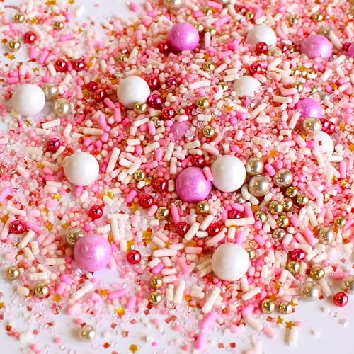 Pink Velvet Sprinkle Mix (Pink, White, Silver, Gold)