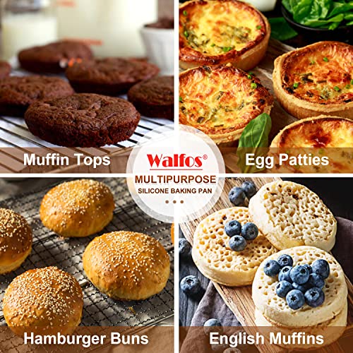 Silicone Muffin Top Pans for Baking 4inch Jumbo Size (Muffin Top Pan / 2 Pcs: 6 Cups, Jumbo)