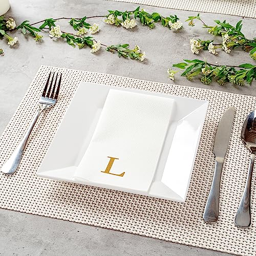 Paper Rectangle Gold Letter l Linen (Gold / 2000 Count / L)