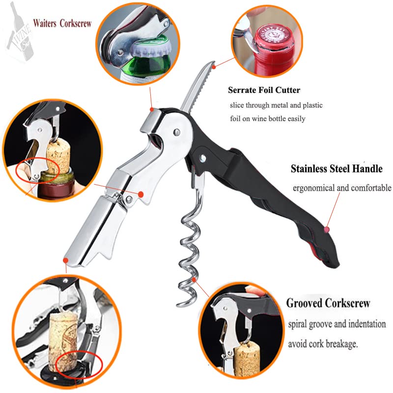 Professional Waiter Corkscrew Wine Openers Set (2 Count)