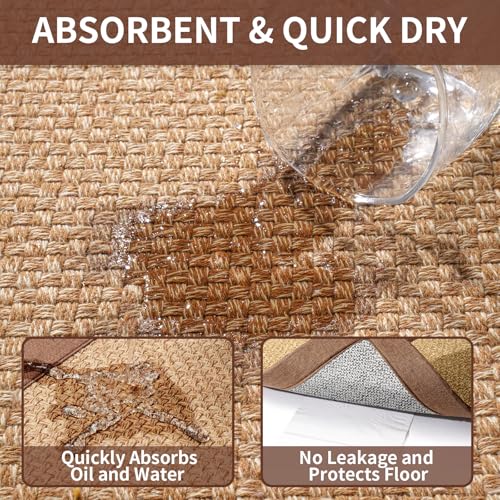 Kitchen Runner Rugs Non Slip Washable Long Kitchen Mats Brown 17"x59" (7 Sq Ft)