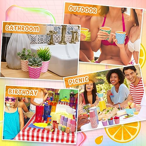1000 Pcs Disposable Paper Cups Small (Wave / 2.4 inches x 1.7 inches)