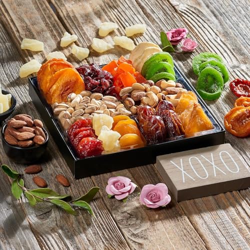 Dried Fruit & Nuts Gift Basket Arrangement Platter (2-Pack)