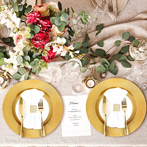 50 Pcs Gold Charger Plates Bulk (Modern Style / Gold)