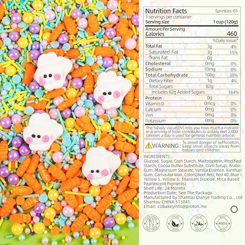 Easter Sprinkles for Cookies 4.23 Ounce Carrot Sprinkles for Baking Rabbit Toppers Perfect for Easter Cake Decorations (Rabbit Toppers)