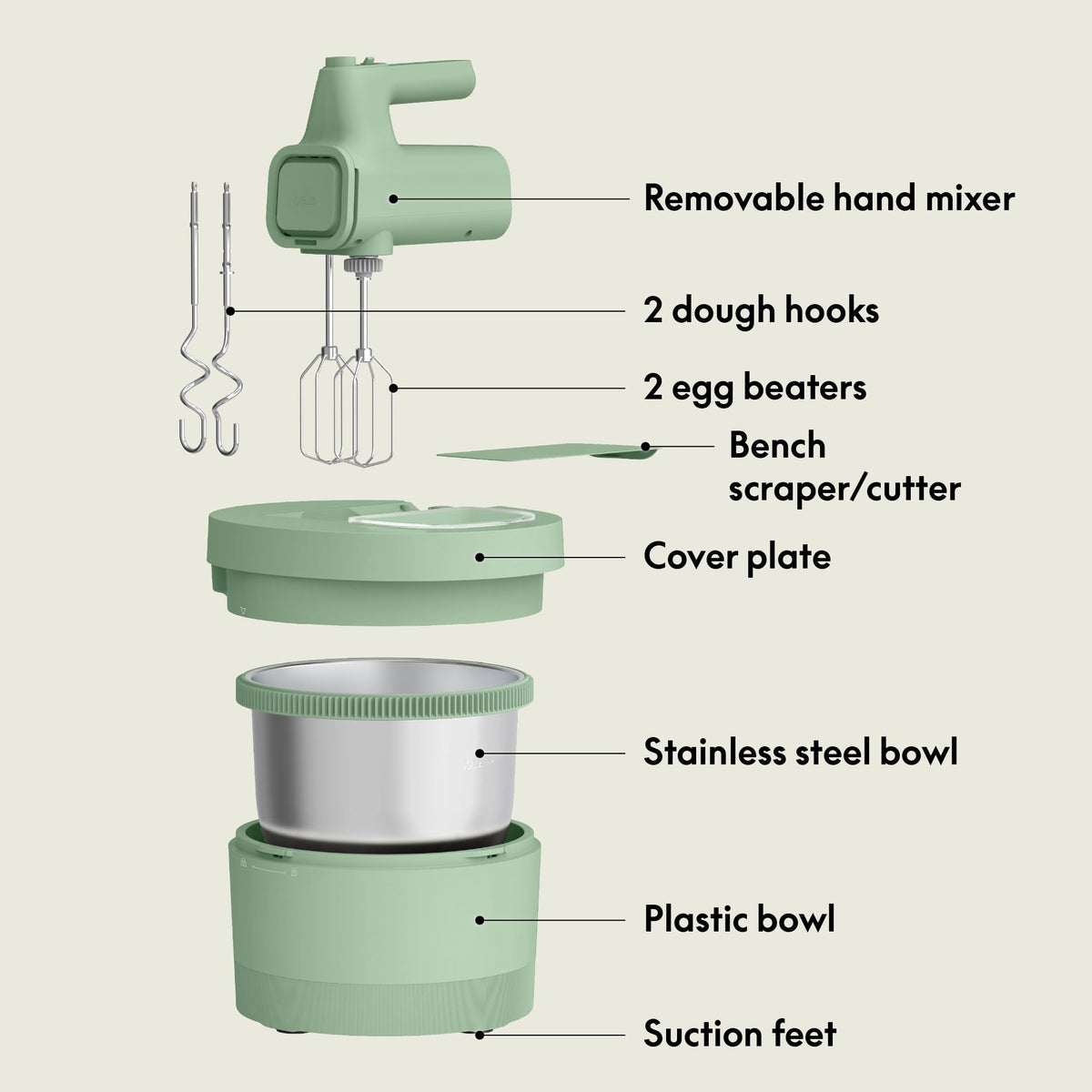 3.5 Qt Hand & Stand Mixer (Hand & Stand Mixer / Seaglass)