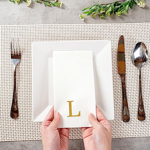 Paper Rectangle Gold Letter l Linen (Gold / 2000 Count / L)