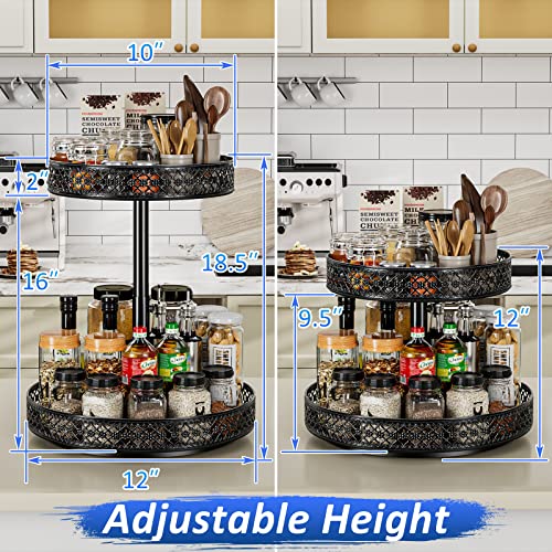 2 Tier Lazy Susan Organizer (2 Tier Black)