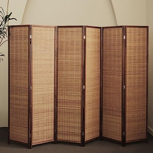 6 Panel Bamboo Room Divider (Brown / 6 Panel)