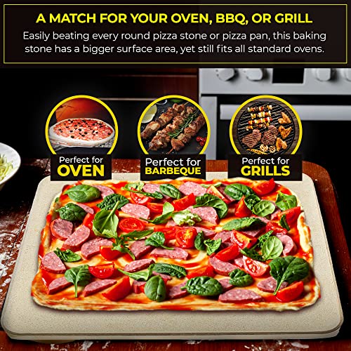 Pizza Stone Baking Stone. SOLIDO Rectangular 14"x16"