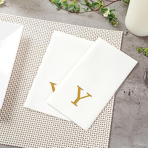 Luxenap 15.8 X 7.9 Inch Linen (Gold / 50 Count / Y)
