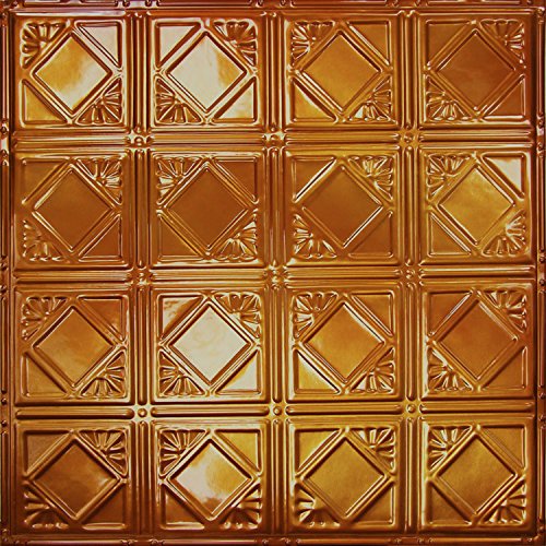 5 Pack] 100% Metal Tin Tiles Backsplash Kit (Pattern #19 / Rustic Copper)
