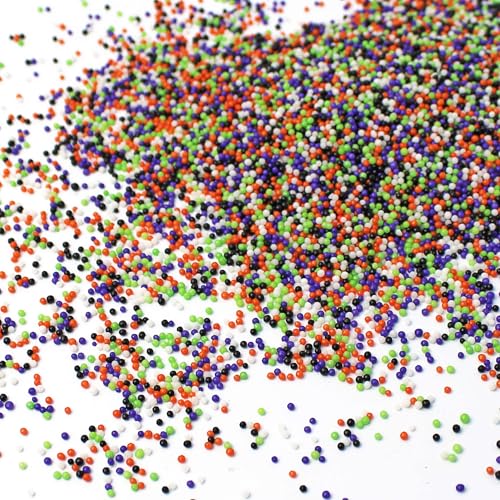 Haunted Halloween Nonpareil Sprinkle Mix (Black, Lime, Orange, Purple, White)