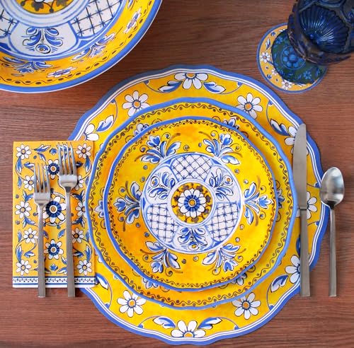 18 Piece Luxury Melamine Dinnerware Set (Benidorm)