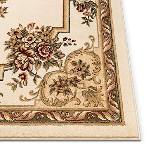 Pastoral Medallion Ivory French European Formal Traditional (7'10" x 10'6" (Rectangular) / Ivory)