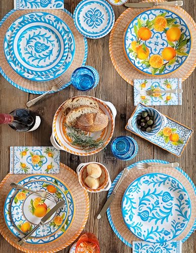 Luxury Melamine 18 Piece Dinnerwear Set (Sicily Teal)
