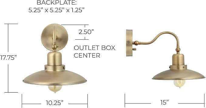 Capital Lighting 634811AD Dewitt Metal Portable Wall Sconce, 1-Light 100 Watts, 18" H x 10" W, Aged Brass