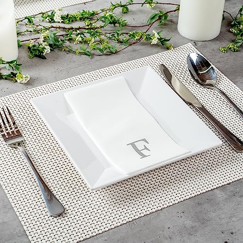 Silver F White Linen Feel Guest Towel Napkin (Silver / 2000 Count / F)
