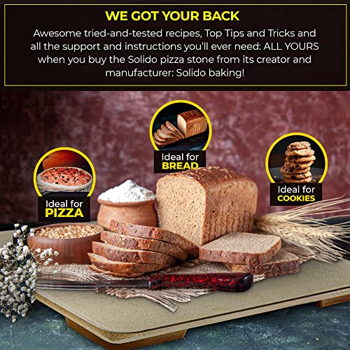 Pizza Stone Baking Stone. SOLIDO Rectangular 14"x16"