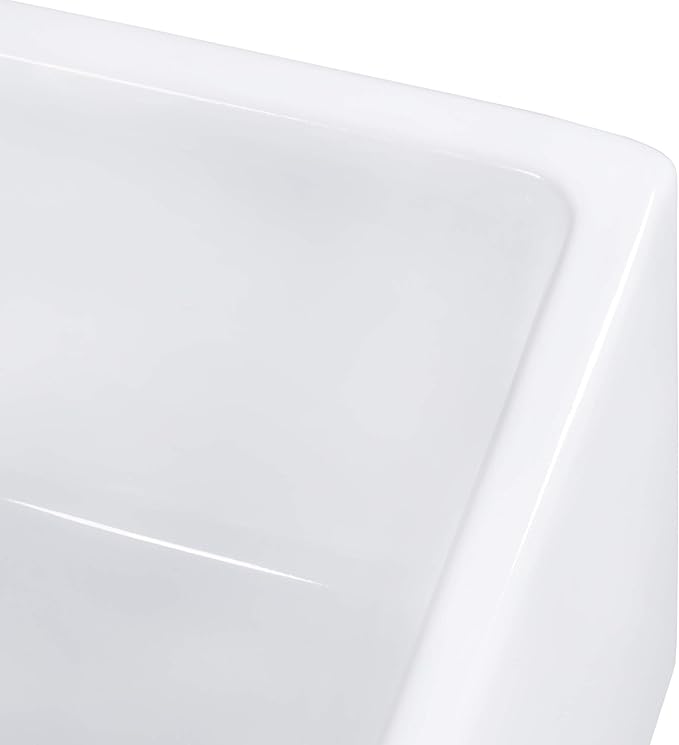 Ruvati 33-inch Fireclay Farmhouse Apron-Front Kitchen Sink Double Bowl - White - RVL2311WH